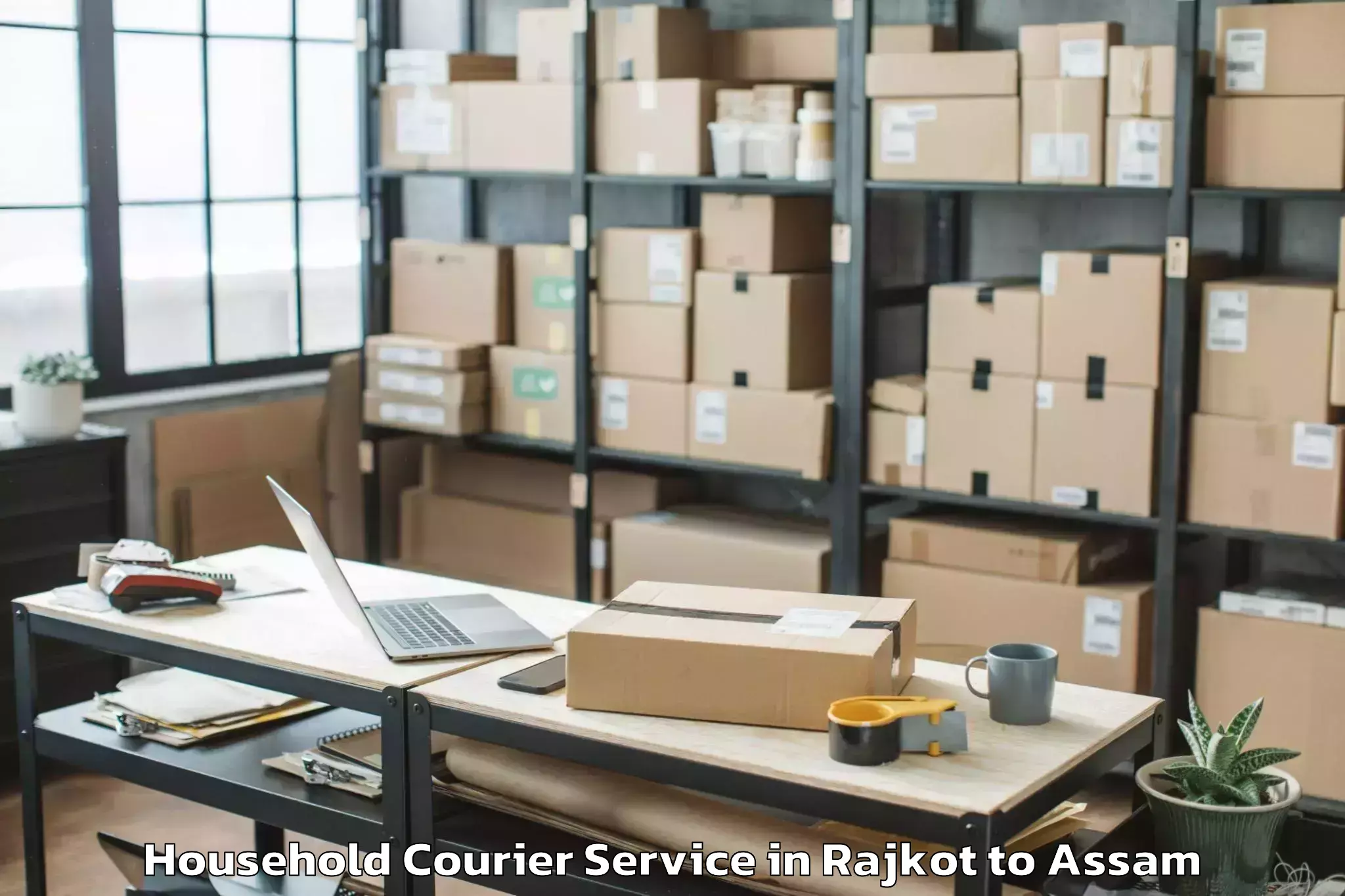 Comprehensive Rajkot to Laharighat Household Courier